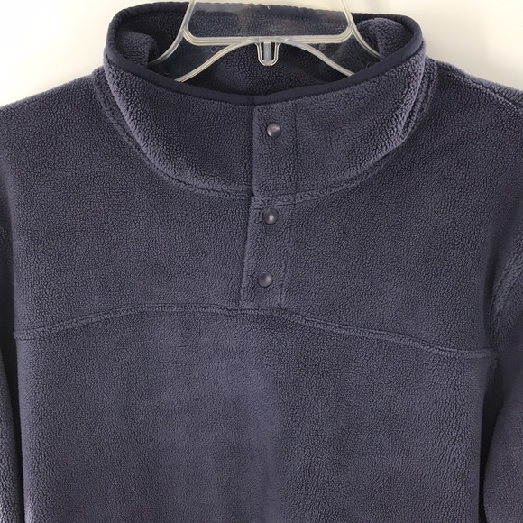 NEW 32 Degree Heat Gray Navy Sweater Size XL Snap-On Front Mock Neck Soft Fuzzy - Picture 4 of 16